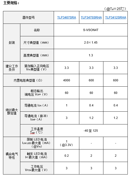 东芝推出业界尺寸最小的新型光继电器