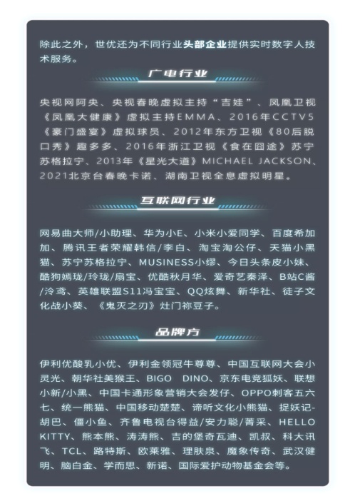 成功打造500+虚拟形象，世优科技数字人案例集锦|写实.美型卡通.二次元.卡通偶版