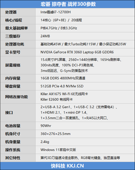 宏碁掠夺者战斧300