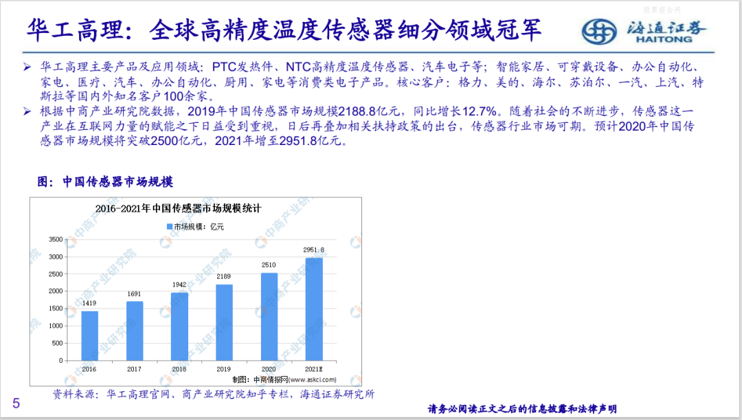 行业报告丨华工高理：新能源车热管理传感器龙头